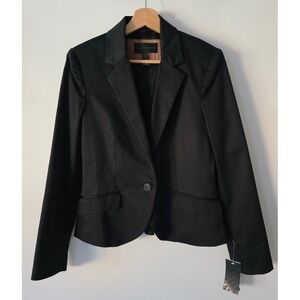 MNG Collection Black Blazer Jacket Women's Size S‎ Single Button Tailored Fit